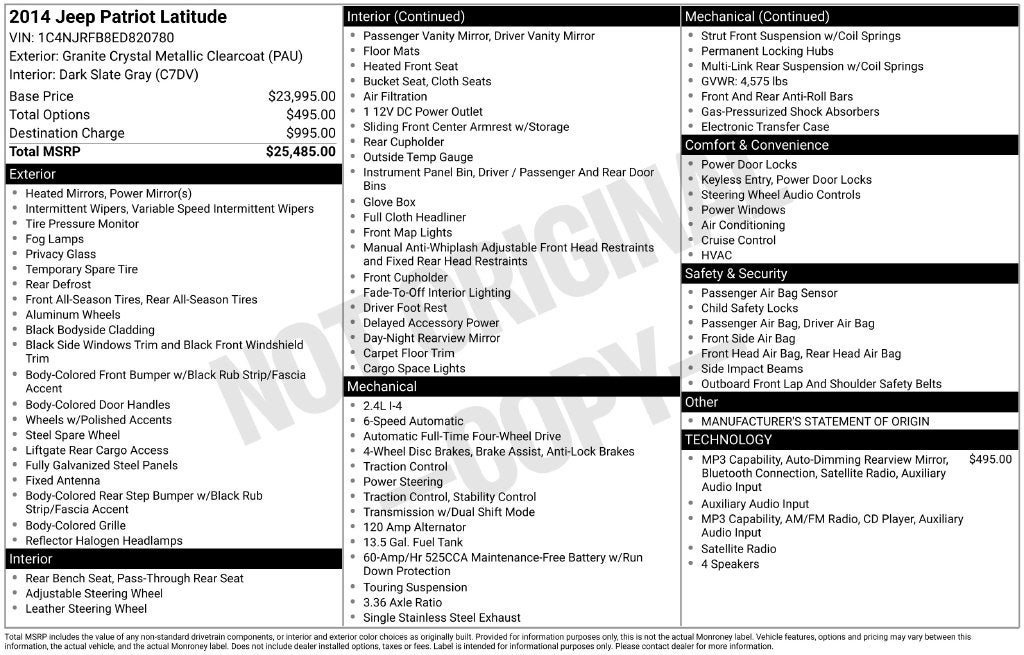 2014 Jeep Patriot Latitude