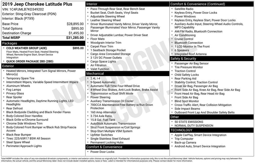 2019 Jeep Cherokee Latitude Plus