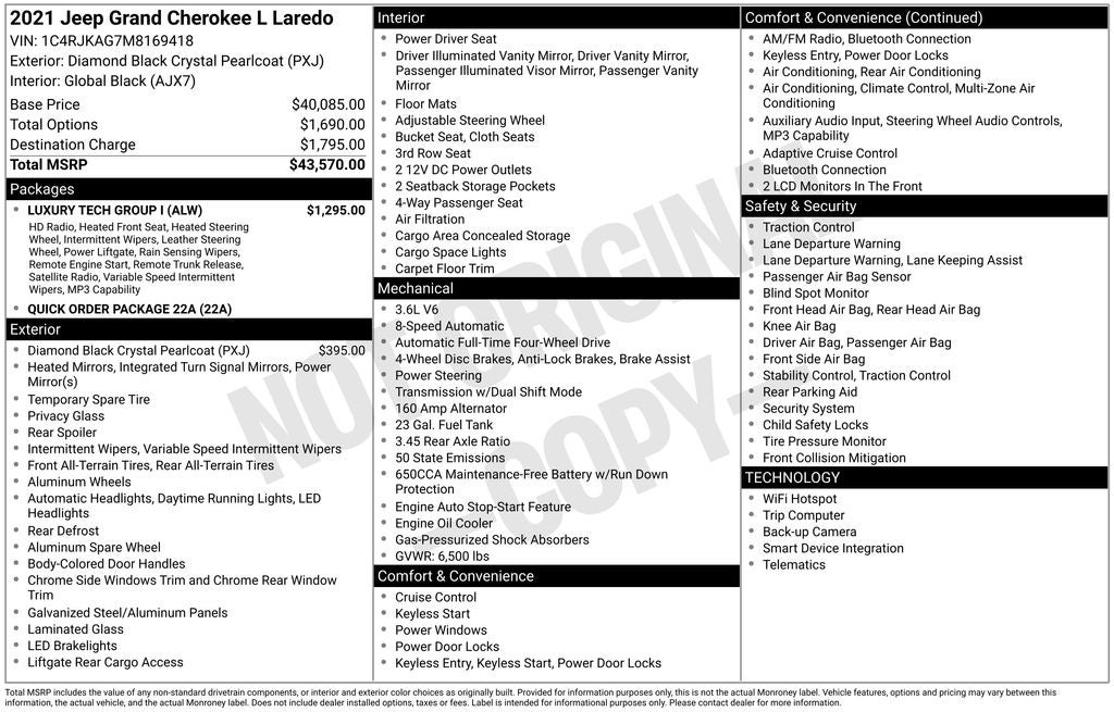 2021 Jeep Grand Cherokee L Laredo