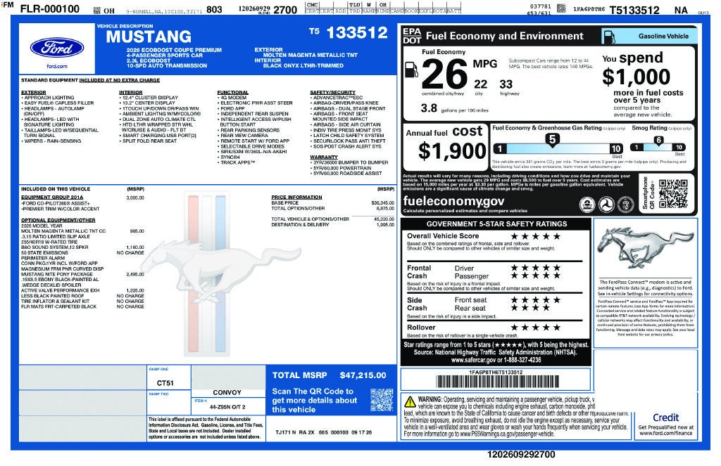 2026 Ford Mustang EcoBoost Premium