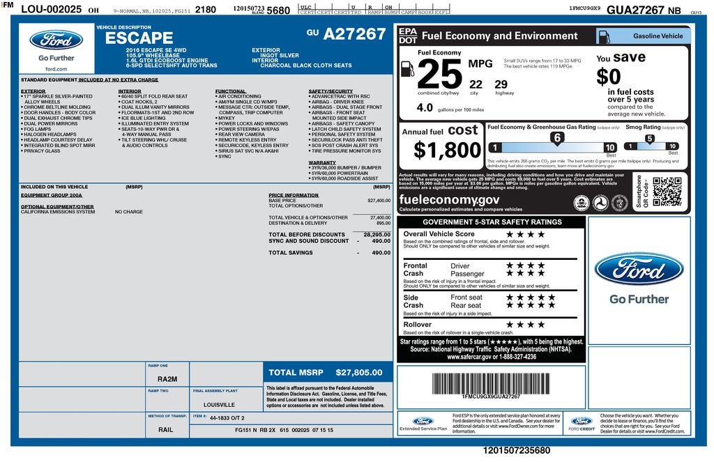 2016 Ford Escape SE