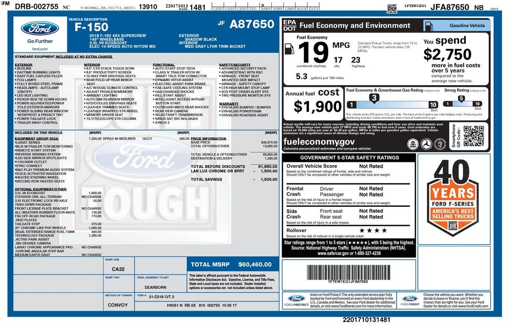 2018 Ford F-150 Lariat