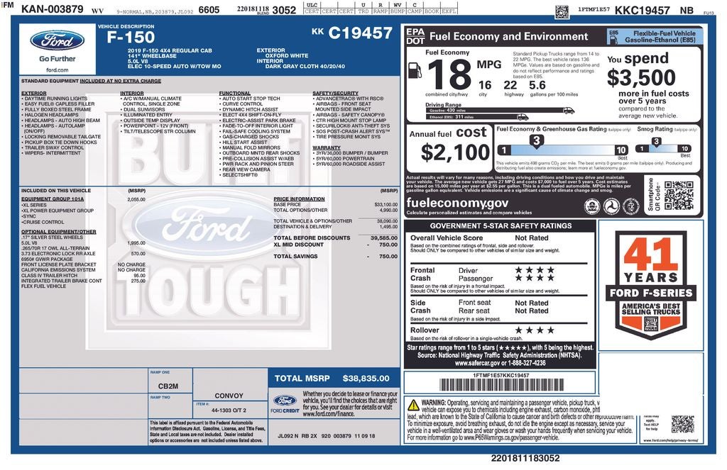 2019 Ford F-150 XL