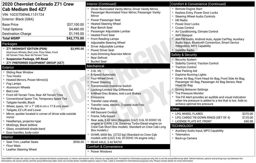 2020 Chevrolet Colorado Z71