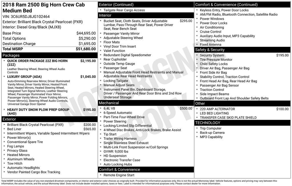 2018 RAM 2500 Big Horn
