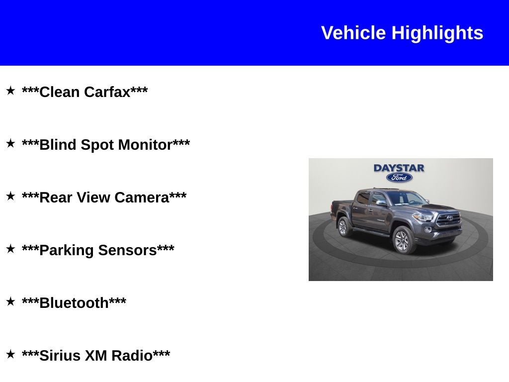2016 Toyota Tacoma Limited V6