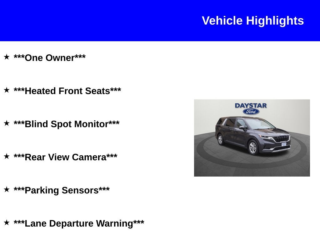 2023 Kia Carnival LX Seat Package
